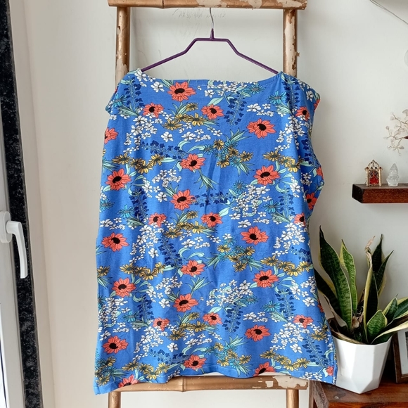💚 Blue Floral Jersey Top - Picture 6 of 14